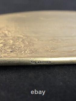 Antique SOLID SILVER MEDAL signed DUPRÉ 1902 Art Nouveau original box