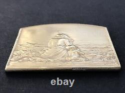 Antique SOLID SILVER MEDAL signed DUPRÉ 1902 Art Nouveau original box
