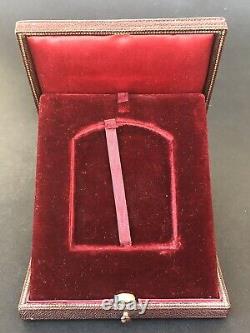 Antique SOLID SILVER MEDAL signed DUPRÉ 1902 Art Nouveau original box