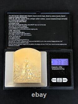 Antique SOLID SILVER MEDAL signed DUPRÉ 1902 Art Nouveau original box