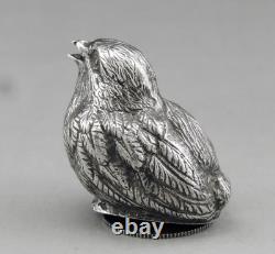 Antique Salt and Pepper Shakers in the Shape of a Bird in Solid Silver with Spanish Hallmark Antique Salt and Pepper Shakers in the Shape of a Bird in Solid Silver with Spanish Hallmark