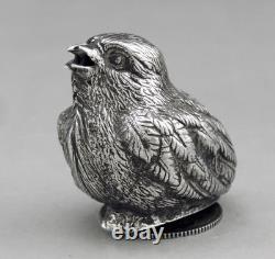 Antique Salt and Pepper Shakers in the Shape of a Bird in Solid Silver with Spanish Hallmark Antique Salt and Pepper Shakers in the Shape of a Bird in Solid Silver with Spanish Hallmark
