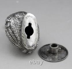 Antique Salt and Pepper Shakers in the Shape of a Bird in Solid Silver with Spanish Hallmark