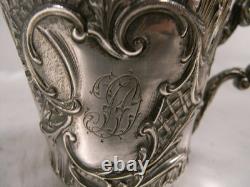 Antique Saucer Cup for Chocolate or Coffee, Solid Silver Minerve Silver Cup