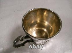 Antique Saucer Cup for Chocolate or Coffee, Solid Silver Minerve Silver Cup