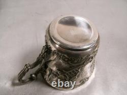 Antique Saucer Cup for Chocolate or Coffee, Solid Silver Minerve Silver Cup