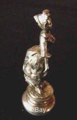 Antique Seal Silver Solid Figurine Woman Nineteenth Century