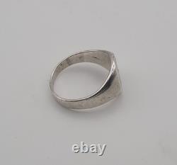Antique Signet Ring Solid Silver & Red Stone Leaf Pattern T69 # U150