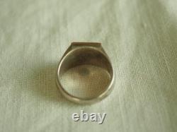 Antique Signet Ring in Solid Gold and Silver, Men's Ring, Size 60