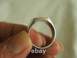 Antique Signet Ring in Solid Gold and Silver, Men's Ring, Size 60