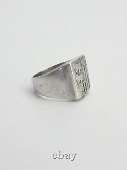 Antique Signet Ring in Solid Silver, 19th Century