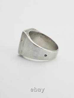 Antique Signet Ring in Solid Silver, 19th Century