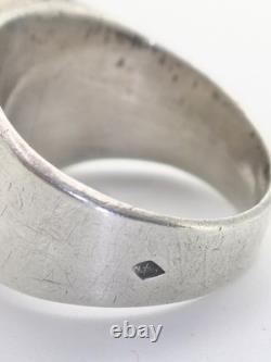 Antique Signet Ring in Solid Silver, 19th Century