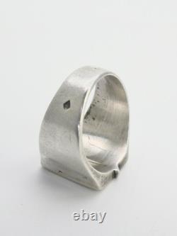 Antique Signet Ring in Solid Silver, 19th Century