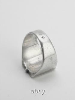 Antique Signet Ring in Solid Silver, 19th Century