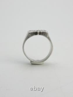 Antique Signet Ring in Solid Silver, 19th Century