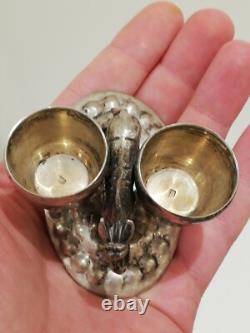 Antique Silver 800 Solid Salt Cellar / Pepper Shaker in the Shape of a Donkey / Mule