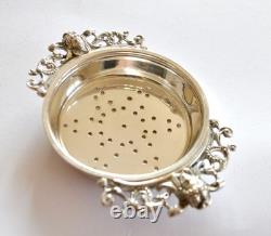 Antique Silver 800 Tea Strainer with Mask Decoration Italy 31g