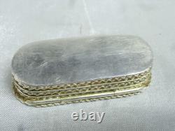 Antique Silver Box with Woven Decoration