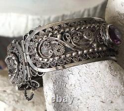 Antique Silver Bracelet Old Moorish Berber Kabyle 19th Silver Ethnic