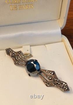 Antique Silver Brooch, Art Deco Jewelry, 1900s. Solid Silver, Hallmarked