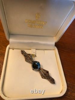 Antique Silver Brooch, Art Deco Jewelry, 1900s. Solid Silver, Hallmarked