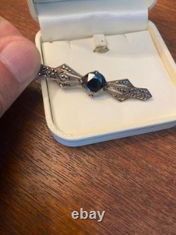 Antique Silver Brooch, Art Deco Jewelry, 1900s. Solid Silver, Hallmarked