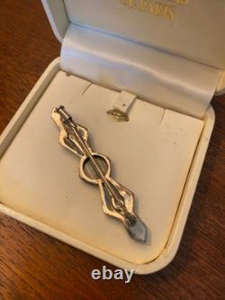 Antique Silver Brooch, Art Deco Jewelry, 1900s. Solid Silver, Hallmarked