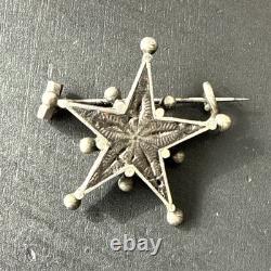 Antique Silver Brooch Digne Star Saint Vincent Pentacrine RARE
