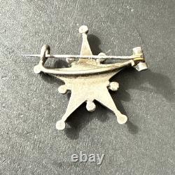 Antique Silver Brooch Digne Star Saint Vincent Pentacrine RARE
