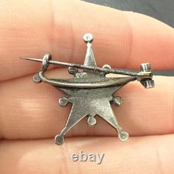 Antique Silver Brooch Digne Star Saint Vincent Pentacrine RARE