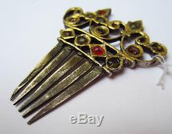 Antique Silver Brooch Gold Plated Gold Mughal Empire India 18th