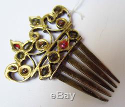 Antique Silver Brooch Gold Plated Gold Mughal Empire India 18th