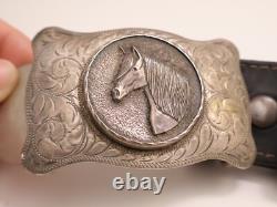Antique Silver Buckle Horse Boyd Reno USA 20th Century