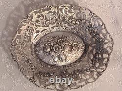 Antique Silver Coupe with Floral Decoration