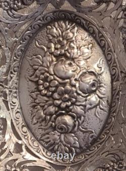 Antique Silver Coupe with Floral Decoration