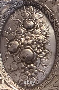 Antique Silver Coupe with Floral Decoration