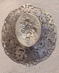 Antique Silver Coupe with Floral Decoration