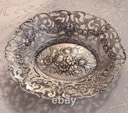 Antique Silver Coupe with Floral Decoration