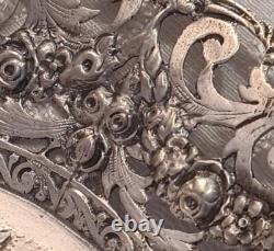 Antique Silver Coupe with Floral Decoration