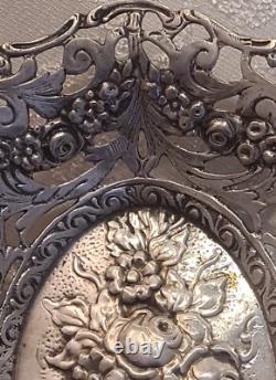 Antique Silver Coupe with Floral Decoration
