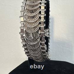 Antique Silver Filigree Bracelet Cuff Ref J91