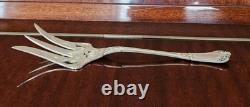 Antique Silver Fish Carving Fork Mercury Head 122 g