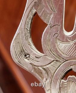 Antique Silver Fish Carving Fork Mercury Head 122 g