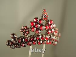 Antique Silver Foiled Garnet Hairpin