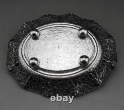 Antique Silver Footed Bowl Stamped Asia Cambodia Thailand