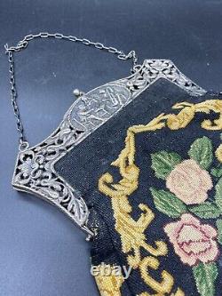 Antique Silver Gilt Pouch / Silver Purse / Netherlands / 19th Century