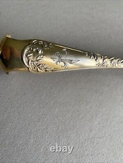 Antique Silver-Gilt Sugar Tongs Puiforcat Fleur De Lys