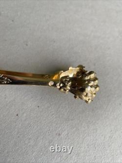Antique Silver Gilt Sugar Tongs Puiforcat Fleur De Lys
