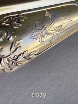 Antique Silver Gilt Sugar Tongs Puiforcat Fleur De Lys